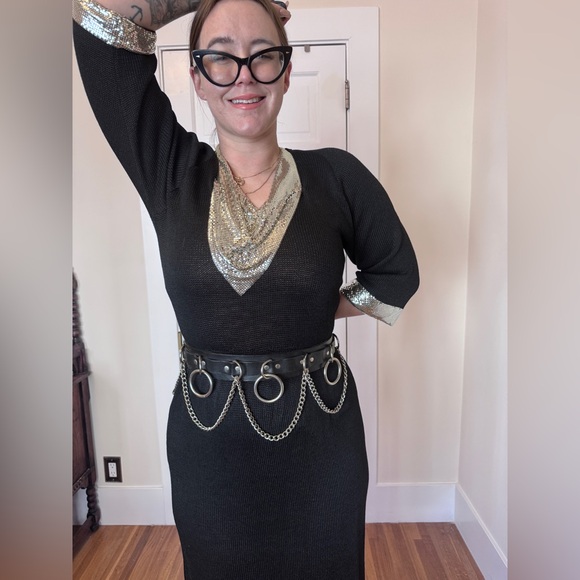 Vintage Accessories - 80s-90s Vintage Black Leather Harness belt